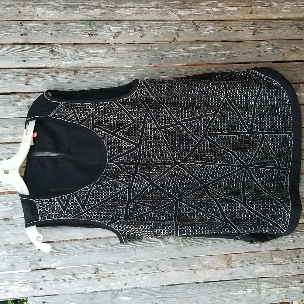 English Laundry black heavily beaded formal top Extra large